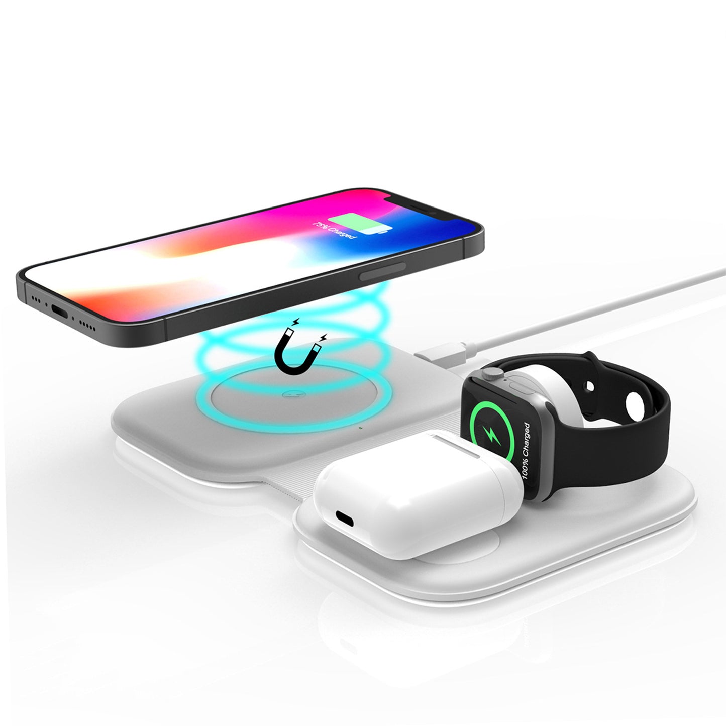 Magnetic Folding 3-in-1 Wireless Travel Charger
